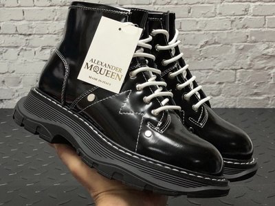 Зимние женские кроссовки Alexander McQueen Boots Black С МЕХОМ фото