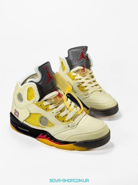 Чоловічі та жіночі баскетбольні кросівки Nike Jordan 5 Retro Off-White Sail фото