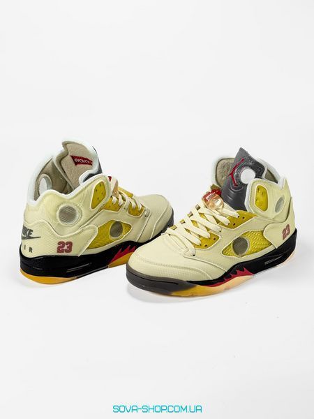 Чоловічі та жіночі баскетбольні кросівки Nike Jordan 5 Retro Off-White Sail фото