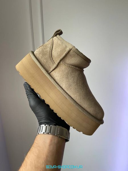 Женские зимние ботинки UGG Ultra Mini Big Platform Khaki Premium фото