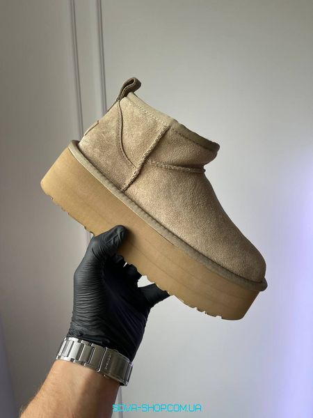 Женские зимние ботинки UGG Ultra Mini Big Platform Khaki Premium фото