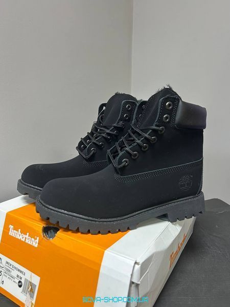 Зимові чоловічі та жіночі ботинки Timberland CLASSIC PREMIUM NUBUCK WATERPROOF Black (Original Box) фото