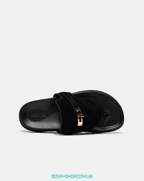 Женские шлепанцы Hermes Empire Chypre Suede &lsquo;Black Gold&rsquo; Premium фото