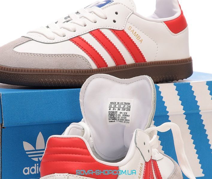 Жіночі кросівки Adidas Samba WHITE / RED фото