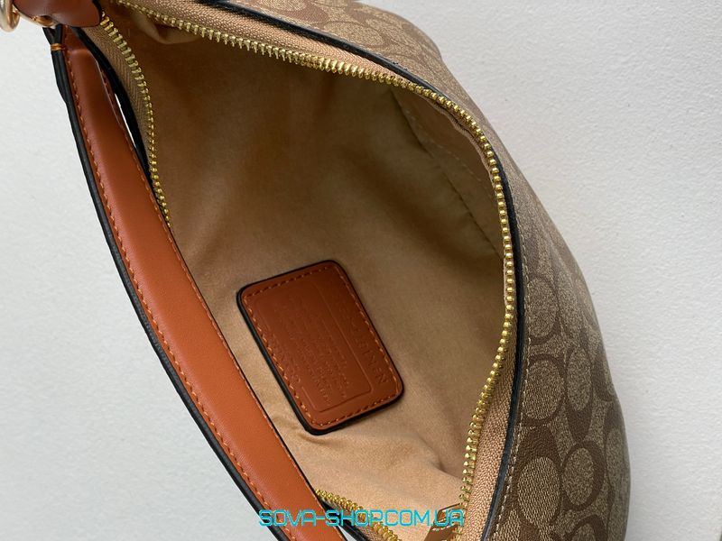 Жіноча сумка Coach Payton Hobo In Signature Canvas in Beige Premium фото