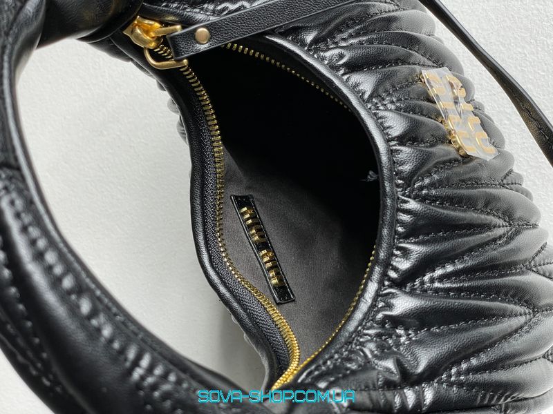 Женская сумка Miu Miu Wander Matelassé Nappa Leather Mini Hobo Bag Black Premium фото