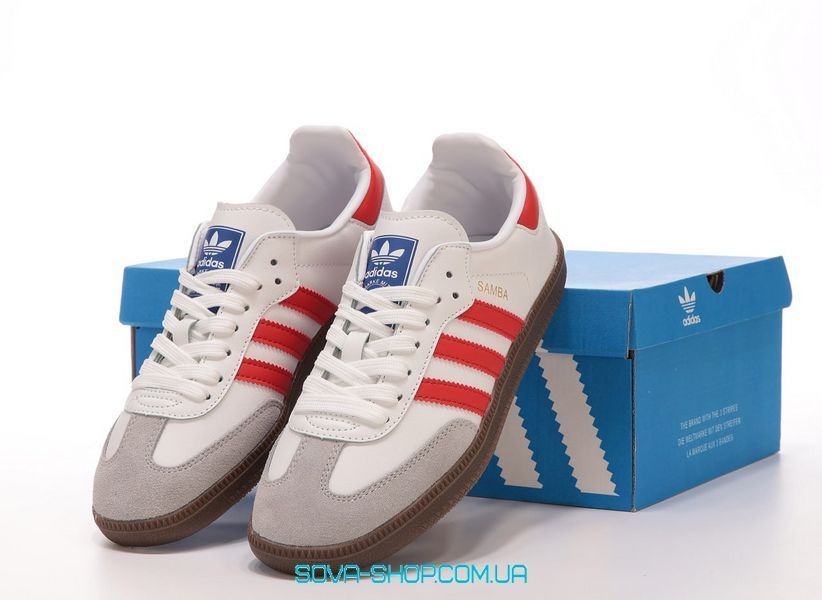 Жіночі кросівки Adidas Samba WHITE / RED фото