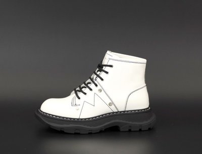 Зимові жіночі кросівки Alexander McQueen Boots White БЕЗ хутра фото