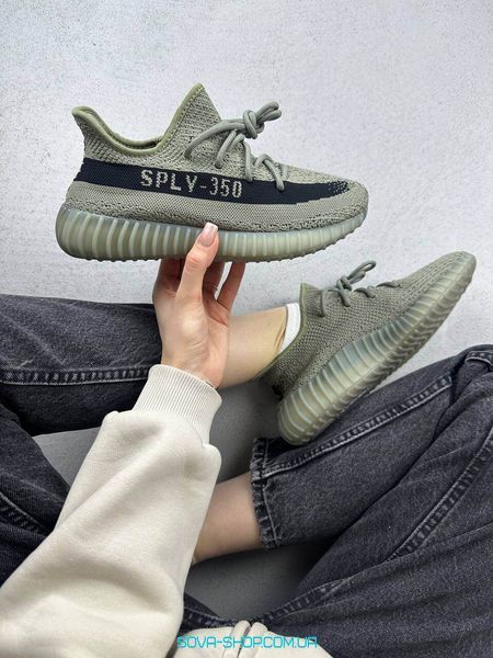 Мужские и женские кроссовки Yeezy Boost 350 V2 Salt Haki фото