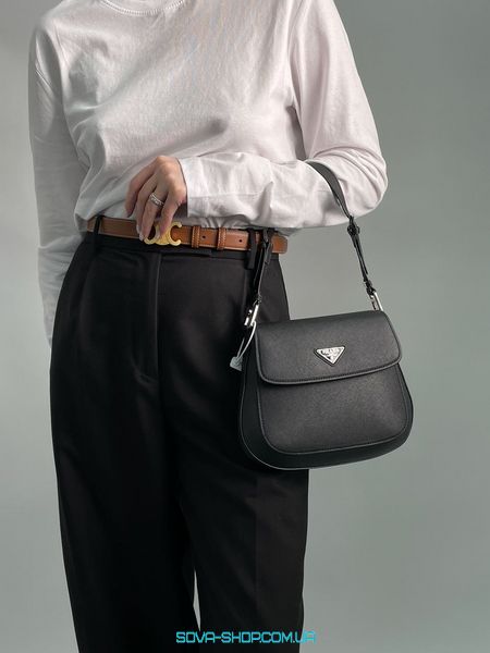Жіноча сумка Prada Cleo Brushed Leather Mini Bag Black Premium фото
