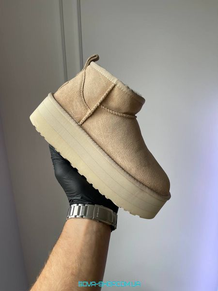 Женские зимние ботинки UGG Ultra Mini Big Platform Sand Premium фото