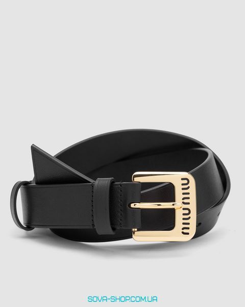 Ремень Miu Miu Nappa Leather Belt Black Premium фото