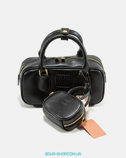 Жіноча сумка (набір) Miu Miu Arcadie Leather Black + Micro Premium фото