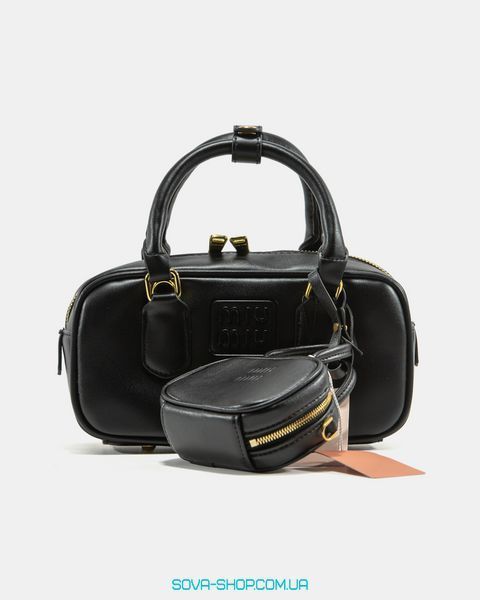 Жіноча сумка (набір) Miu Miu Arcadie Leather Black + Micro Premium фото