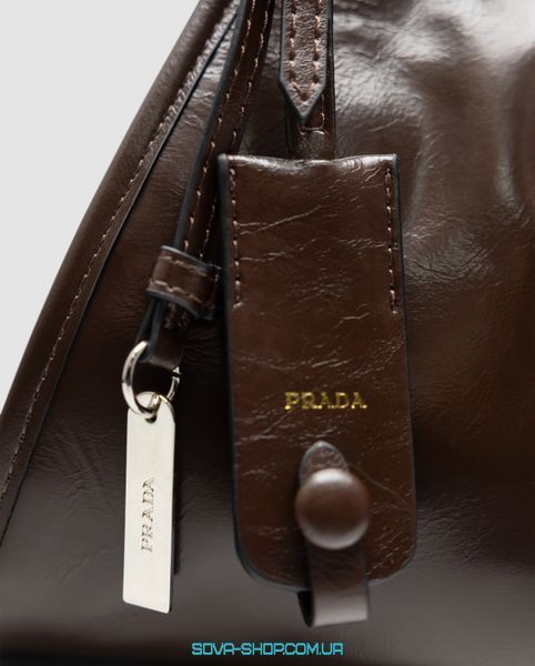Женская сумка Prada Soft Sound Tote Bag in Leather Brown Premium фото
