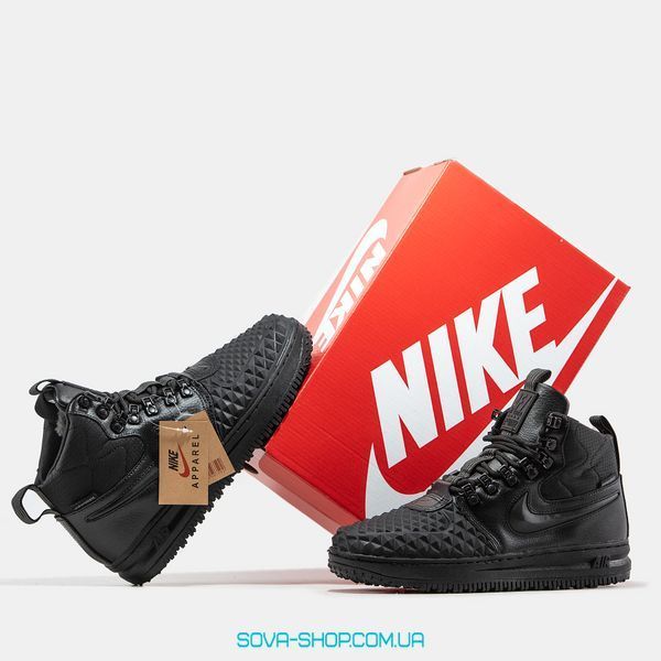 Мужские зимние кроссовки Nike Lunar Force 1 Duckboot Black Мех фото