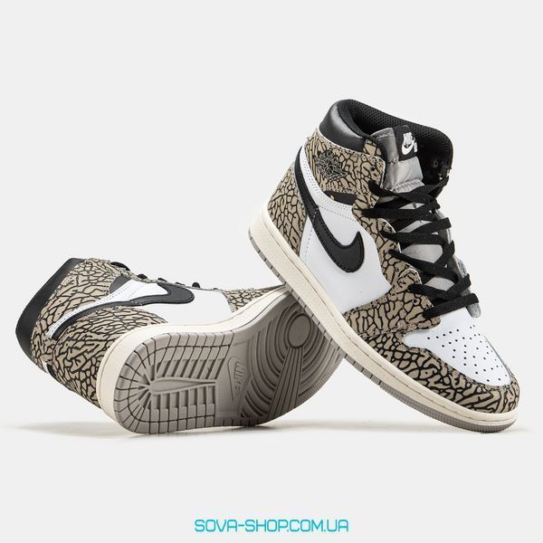 Мужские и женские кроссовки Nike Air Jordan 1 White Cement фото