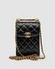 Женская сумка Chanel Pearl Crush Phone Case With Chain Lambskin Black Premium re-11690 фото 4