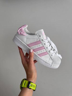 Жіночі кросівки Adidas Superstar White Pink KNOTTED ROPE фото