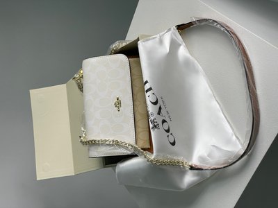 Женская сумка Coach Mini Klare Crossbody in Signature Canvas White Cream Premium фото