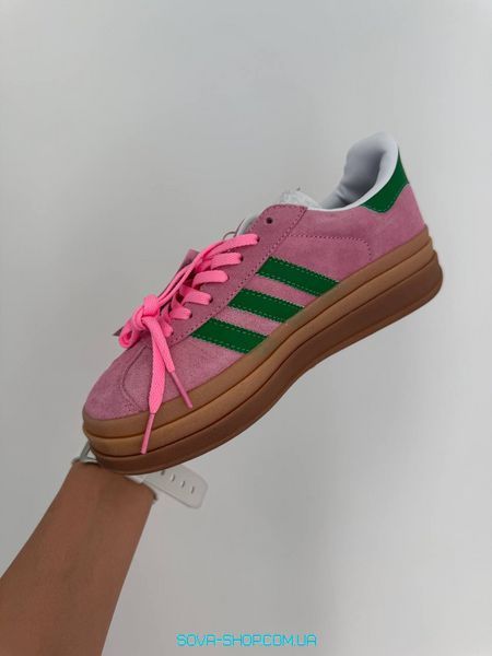 Жіночі кросівки Adidas Gazelle Bold PINK / GREEN фото