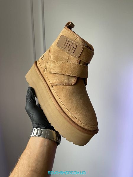 Женские зимние ботинки UGG Neumel Platform Velcro Chukka Chestnut PREMIUM фото