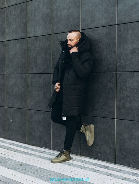 Чоловіча зимова парка тепла чорна ASOS parka long 2020 фото