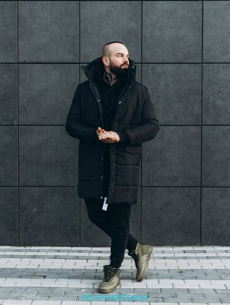 Чоловіча зимова парка тепла чорна ASOS parka long 2020 фото