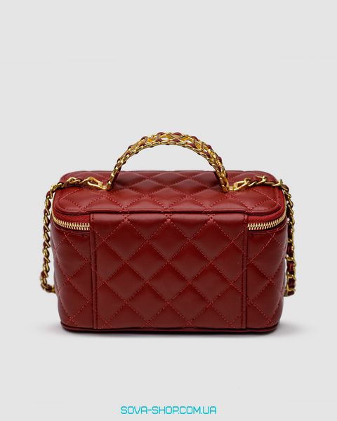 Жіноча сумка Chanel Classic Burgundy Lambskin Pearl Crush Vanity Bag Gold Premium фото