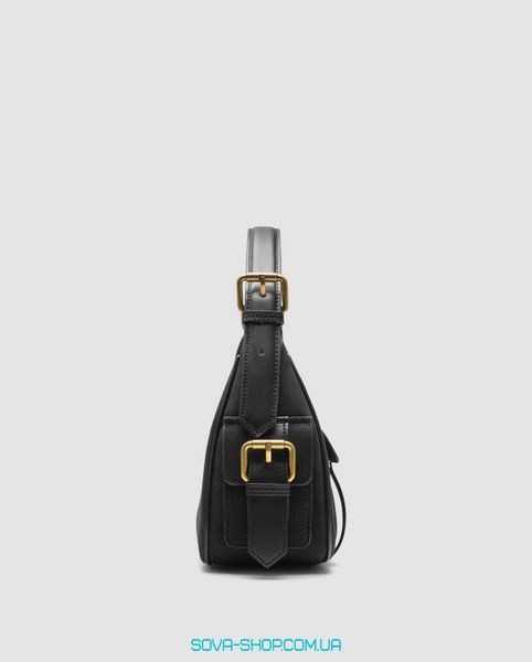 Жіноча сумка Pinko Suede Cargo Shoulder Bag Black/Gold Premium фото