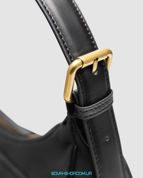 Жіноча сумка Pinko Suede Cargo Shoulder Bag Black/Gold Premium фото