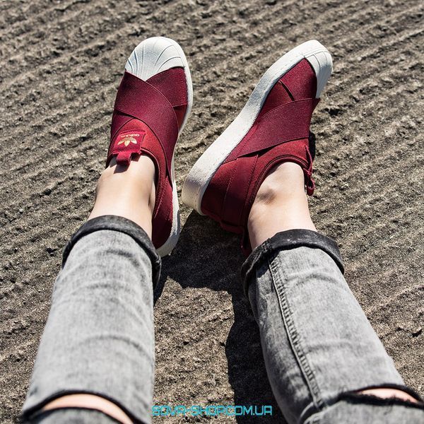 Жіночі кросівки Superstar Slip-on Bordo Adidas фото