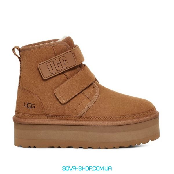 Жіночі зимові ботинки UGG Neumel Platform Velcro Chukka Chestnut PREMIUM фото