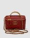 Женская сумка Chanel Classic Burgundy Lambskin Pearl Crush Vanity Bag Gold Premium re-11685 фото 2