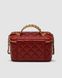 Женская сумка Chanel Classic Burgundy Lambskin Pearl Crush Vanity Bag Gold Premium re-11685 фото 3