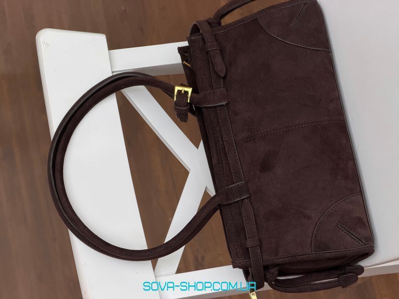 Жіноча сумка Prada Bonnie Medium Suede Handbag Black Chocolate Premium фото