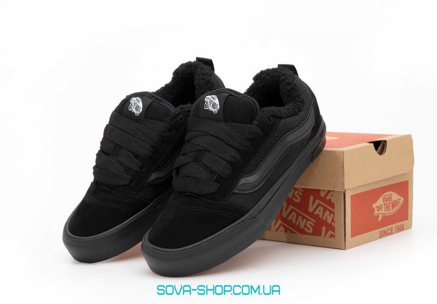 Зимние мужские и женские кеды С МЕХОМ V a ns KNU Winter Black фото