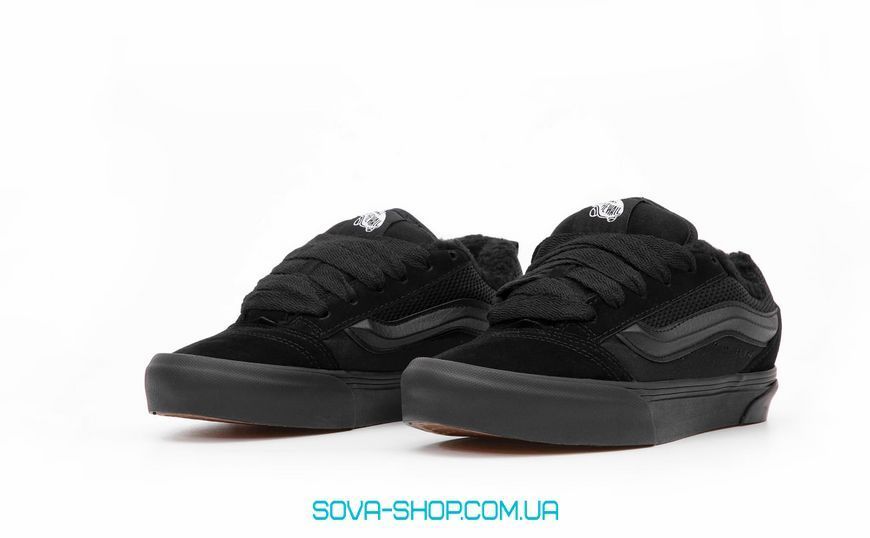 Зимние мужские и женские кеды С МЕХОМ V a ns KNU Winter Black фото