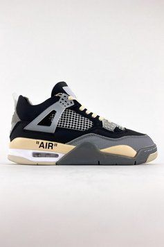 Чоловічі баскетбольні кросівки Nike Air Jordan 4 Retro Black Beige фото