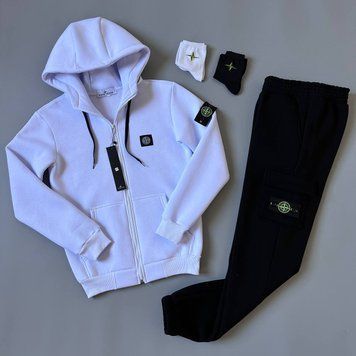 Чоловічий та жіночий костюм ЗИМОВИЙ Stone Island: zip худі-штани (2 пари носків у подарунок) Stone Island фото