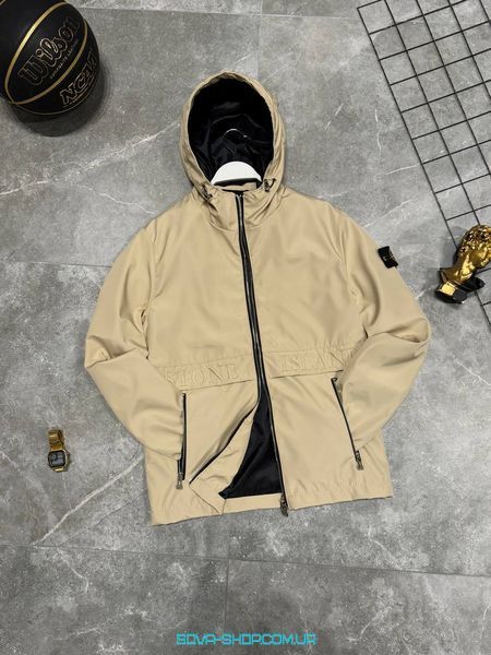 Premium ветровка Stone Island Logo Beige фото