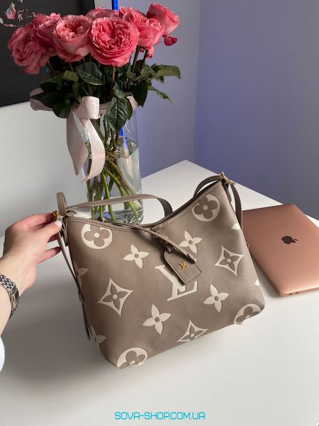 Женская сумка Louis Vuitton CarryAll PM Bicolor Monogram Empreinte Leather Beige Premium фото