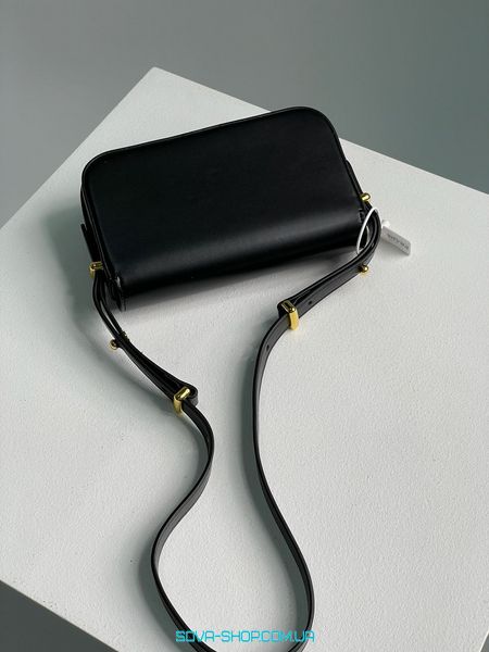 Женская сумка Prada Leather Shoulder Bag Black/Gold Premium фото
