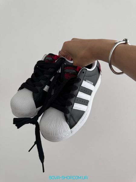 Жіночі кросівки Adidas Superstar THE ORIGINALS Black White Red фото