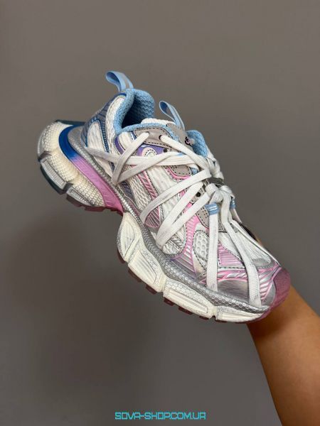 Жіночі кросівки Balenciaga 3XL Extreme Laces Candy Pink / Blue фото