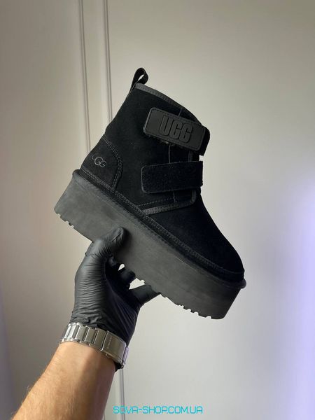 Женские зимние ботинки UGG Neumel Platform Velcro Chukka Black PREMIUM фото