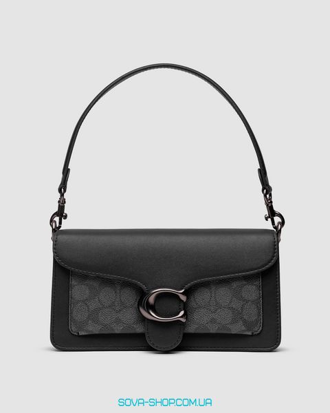 Женская сумка Coach Tabby Black/Grey Shoulder Bag 26 In Signature Canvas Premium фото