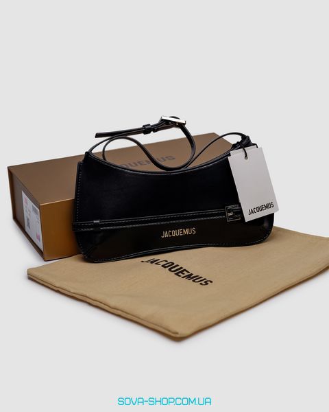 Женская сумка Jacquemus Le Bisou Ceinture Leather Shoulder Bag in Black Premium фото