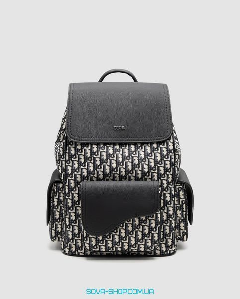 Мужской рюкзак Christian Dior Saddle Oblique Jacquard Backpack in Canvas Premium фото