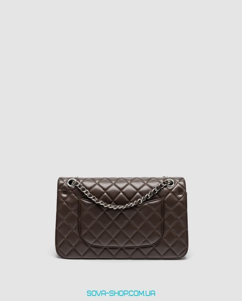 Жіноча сумка Chanel Classic 2.55 Medium Double Flap in Brown/Silver Premium фото